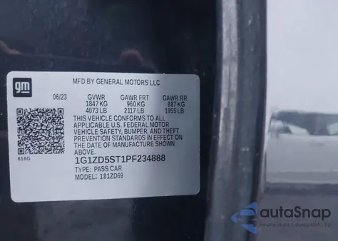 2023 Chevrolet Malibu Fwd 1Lt from USA, damaged, VIN 1G1ZD5ST1PF234888